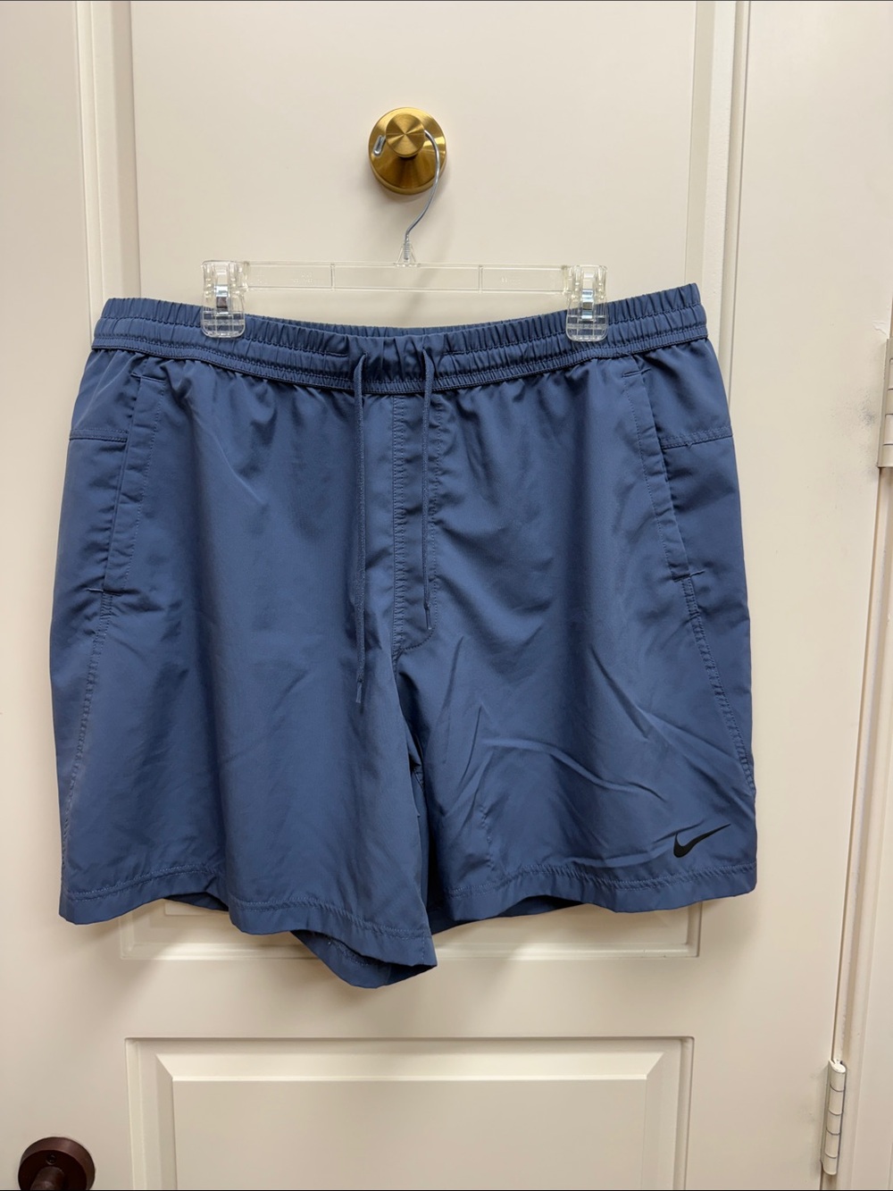 Nike Men’s Slate Blue Swim Trunks with Black Swoosh